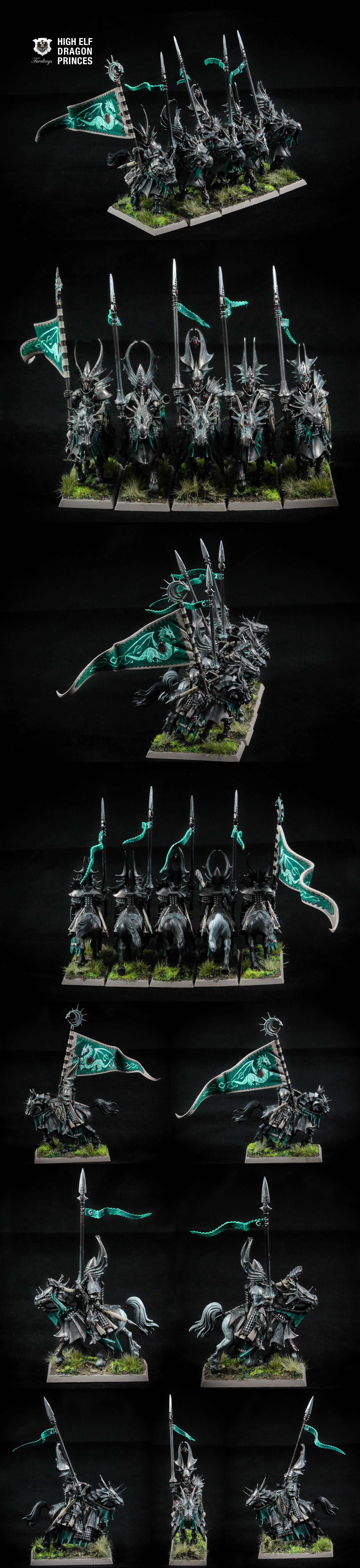 Warhammer - Bits Boucliers Dragon Prince Haut Elfe - X4 - Non Montés